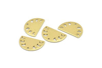 Brass Moon Charm, 12 Raw Brass Moon Phases Charms With 1 Hole (22x14x0.80mm) M01554