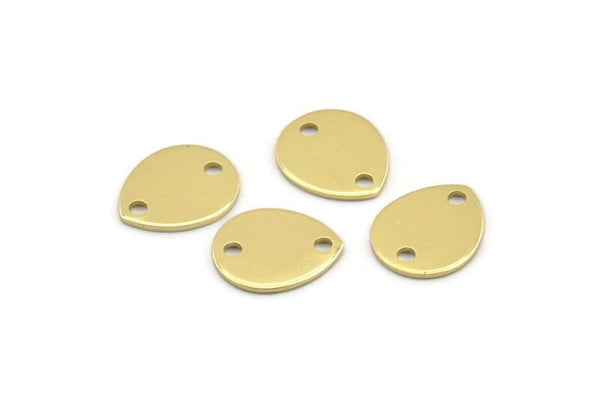 Brass Drop Charm, 24 Raw Brass Drop Charms With 2 Holes, Stamping Blanks (12x0.70mm) M01526