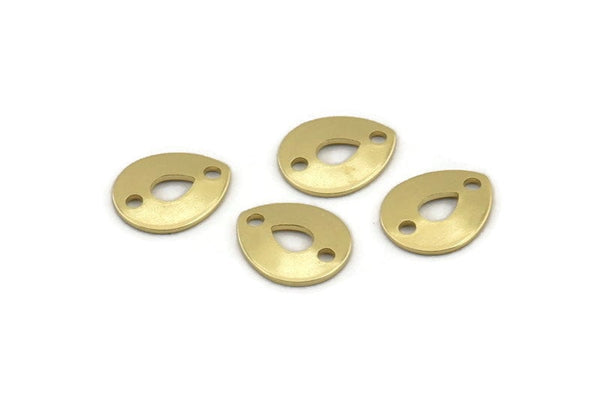 Brass Drop Charm, 24 Raw Brass Drop Charms With 2 Holes, Stamping Blanks (12x0.70mm) M01536