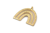 Gold Charm, 2 Gold Plated Brass, Gold Pendants, Charm Pendants, Gold U Shape Charms With 1 Loop (25x23x1.2mm) N1460