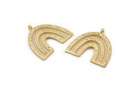 Gold Charm, 2 Gold Plated Brass, Gold Pendants, Charm Pendants, Gold U Shape Charms With 1 Loop (25x23x1.2mm) N1460