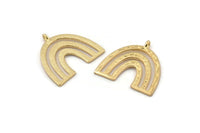 Gold Charm, 2 Gold Plated Brass, Gold Pendants, Charm Pendants, Gold U Shape Charms With 1 Loop (25x23x1.2mm) N1460