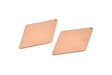 Copper Diamond Charm, 6 Raw Copper Diamond Charms With 1 Hole, Rhombus Blanks (40x26x0.80mm) M01532