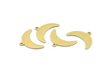 Brass Moon Charm, 12 Textured Raw Brass Crescent Moon Charms With 1 Loop (10x25x0.80mm) A1721