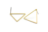 Brass Triangle Earring, 10 Raw Brass Triangle Stud Earrings (24x1mm) Bs 1027 A2077