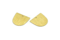 Brass D Shape, 24 Textured Raw Brass D Shape Charms With 1 Hole, Brass Blanks (16x17x0.50mm) M01151