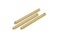 Gold Necklace Bar, 4 Gold Plated Brass Bar Connectors, Necklace, Earring, Bracelet Findings With 1 Hole (2x40mm) BS 1753 H0914