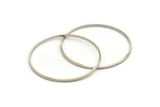 61mm Circle Connectors - 4 Textured Silver Tone Brass Circle Connectors (61x2x2mm) D1478 H0499