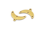 Brass Moon Charm, 24 Raw Brass Crescent Moon Charms With 1 Loop And 3 Holes (9x20x0.80mm) A2104