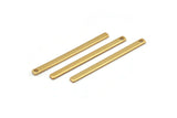 Gold Necklace Bar, 8 Gold Plated Brass Necklace Bars With 1 Hole (35x2.5x0.80mm) E393