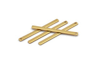 Gold Necklace Bar, 8 Gold Plated Brass Necklace Bars With 1 Hole (35x2.5x0.80mm) E393