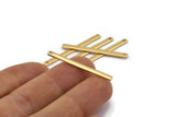 Gold Necklace Bar, 8 Gold Plated Brass Necklace Bars With 1 Hole (35x2.5x0.80mm) E393