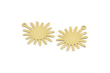 Gold Sun Charm, 8 Gold Plated Brass Sunshine Charm Pendants With 1 Loop, Earrings (22x24mm) A1180