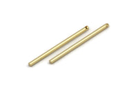 Gold Stick Charm, 6 Gold Plated Brass Stick Charms With 1 Hole, Findings (2x40mm) D1549