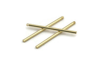 Gold Stick Charm, 6 Gold Plated Brass Stick Charms With 1 Hole, Findings (2x40mm) D1549