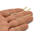 Gold Stick Charm, 6 Gold Plated Brass Stick Charms With 1 Hole, Findings (2x40mm) D1549