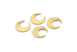 Brass Moon Charm, 12 Textured Raw Brass Crescent Moon Charms With 1 Hole (14x13.5x0.80mm) M01785