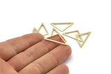 Brass Triangle Charm, 24 Raw Brass Open Triangle Ring Charms (25x13x1mm) M01696