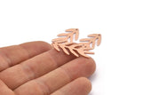 Copper Bough Charm, 8 Raw Copper Bough Charms With 1 Hole, Leaf Charm Earrings (30x13x0.80mm) M01745