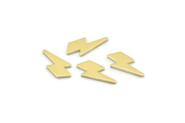 Brass Lightning Blank, 24 Raw Brass, Brass Lightning Bolt Blanks, Stamping Blanks (17x8x1mm) M01680