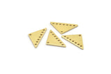 Brass Triangle Charm, 24 Raw Brass Triangle Charms With 8 Holes (19x10x1mm) M01686