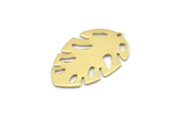 Brass Leaf Charm, 8 Raw Brass Leaf Charms With 1 Hole, Leaf Charm Earrings (30x20x0.80mm) M01736