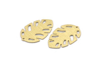 Brass Leaf Charm, 8 Textured Raw Brass Leaf Charms With 1 Hole, Leaf Charm Earrings (30x20x0.80mm) M01758