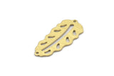 Brass Leaf Charm, 8 Textured Raw Brass Leaf Charms With 2 Holes, Leaf Charm Earrings (30x13x0.80mm) M01818