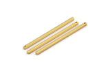 Gold Necklace Bar, 4 Gold Plated Brass Necklace Bars With 1 Hole (2x50mm) BS 1754