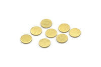 Brass Round Tag, 50 Textured Raw Brass Round Stamping Blanks, Findings (7x0.80mm) M01588