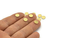 Brass Round Tag, 50 Textured Raw Brass Round Stamping Blanks, Findings (7x0.80mm) M01588