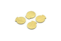 Brass Round Tag, 50 Textured Raw Brass Round Stamping Blanks, Findings (10x9x0.80mm) M01587