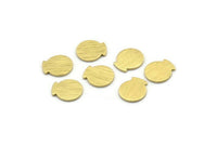 Brass Round Tag, 50 Textured Raw Brass Round Stamping Blanks, Findings (10x9x0.80mm) M01587