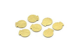 Brass Round Tag, 50 Textured Raw Brass Round Stamping Blanks, Findings (10x9x0.80mm) M01587