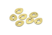 Brass Drop Charm, 12 Textured Raw Brass Drop Charms With 1 Hole, Stamping Blanks (12x0.70mm) M0195