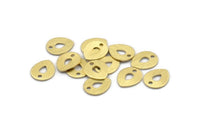 Brass Drop Charm, 12 Textured Raw Brass Drop Charms With 1 Hole, Stamping Blanks (12x0.70mm) M0195