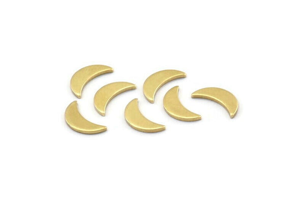 Brass Moon Blank, 250 Raw Brass, Crescent Moon, Brass Blanks, Tiny Brass Moon (9x3x0.80mm) M01821