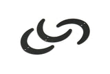 Black Moon Charm, 12 Oxidized Black Brass Crescent Moon Charms With 2 Holes, Connectors (28x19x0.60mm) D913 S1115