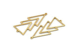 Gold Triangle Charm, 2 Gold Plated Brass Triangle Charms With 2 Loops (51x21x1mm) M01128