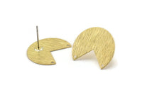 Brass Geometric Earring, 10 Raw Brass Pizza Slice Stud Earrings With 2 Holes (20x17x0.50mm) D1046 A2215