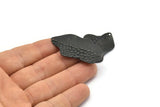 Black Irregular Charm, 6 Oxidized Black Brass Irregular Charms With 1 Hole, Findings (30x19x0.60mm) D1047