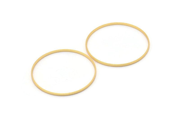 45mm Circle Connector, 3 Gold Plated Brass Circle Connectors (45x1.7x0.8mm) E053 Q1061