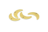 Brass Moon Charm, 24 Raw Brass Crescent Moon Charms With 1 Hole, Blanks (20x6x0.80mm) A2229