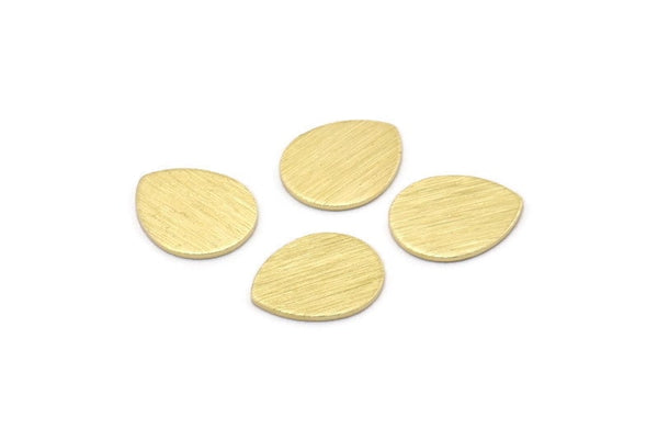 Brass Drop Blank, 12 Textured Raw Brass Drop Stamping Blanks (12x0.70mm) M01850