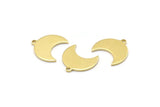 Brass Moon Charm, 24 Raw Brass Crescent Moon Charms With 1 Loop (15x9x1mm) M01834