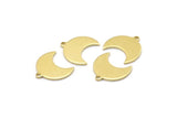 Brass Moon Charm, 24 Raw Brass Crescent Moon Charms With 1 Loop (15x9x1mm) M01834