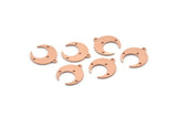 Copper Moon Charm, 12 Raw Copper Crescent Moon With 1 Loop And 3 Holes, Earrings (16x14x0.80mm) M01634