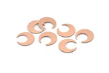 Copper Moon Blank, 12 Raw Copper Crescent Moon Blanks (14x13.5x0.80mm) M01627