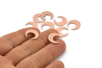 Copper Moon Blank, 12 Raw Copper Crescent Moon Blanks (14x13.5x0.80mm) M01627