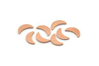 Copper Moon Blank, 100 Raw Copper, Crescent Moon, Copper Blanks (9x3x0.80mm) M01635